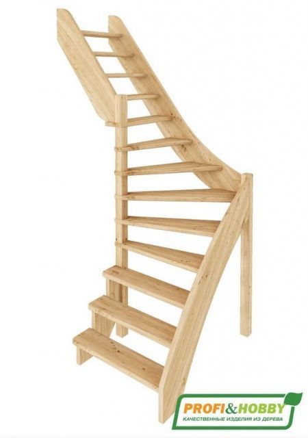 Лестница ЛС-92м/3 без подступенков Л сосна
