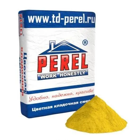 Смесь кладочная цветная Perel VL желтый 0235 50 кг