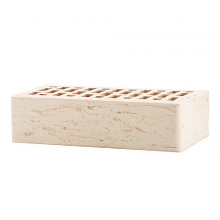 Кирпич ЛСР лицевой керамический пустотелый 1НФ белый рустик