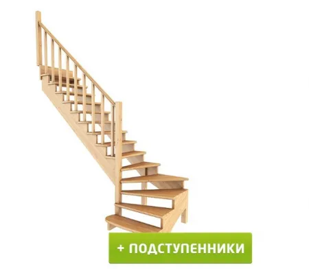 Лестница К-001м/7 с подступенками Л бук