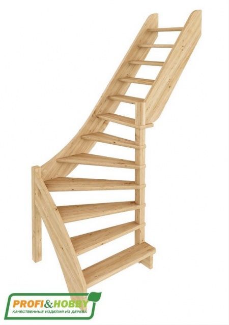 Лестница ЛС-92м/4 без подступенков П сосна